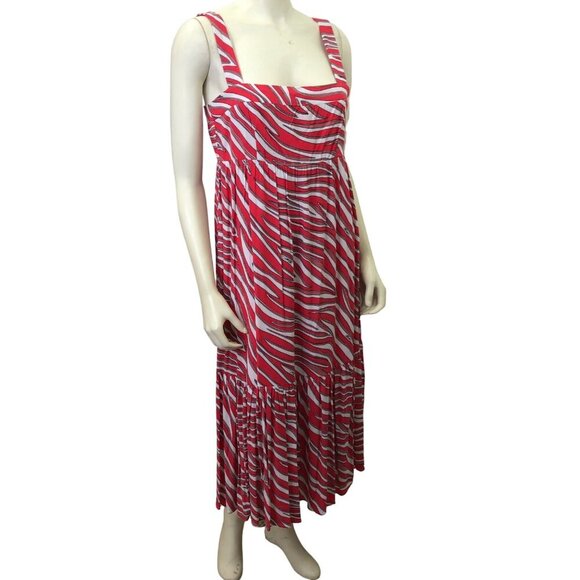MICHAEL KORS $175 Zebra Square Neck‎ Sleeveless Midi Dress SZ SM NWT - Picture 10 of 13